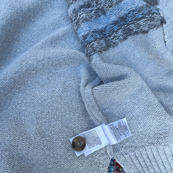 Lucky Brand Gray and Blue Fair Isle Women's Cardigan Sweater XL - Picture 10 of 16
